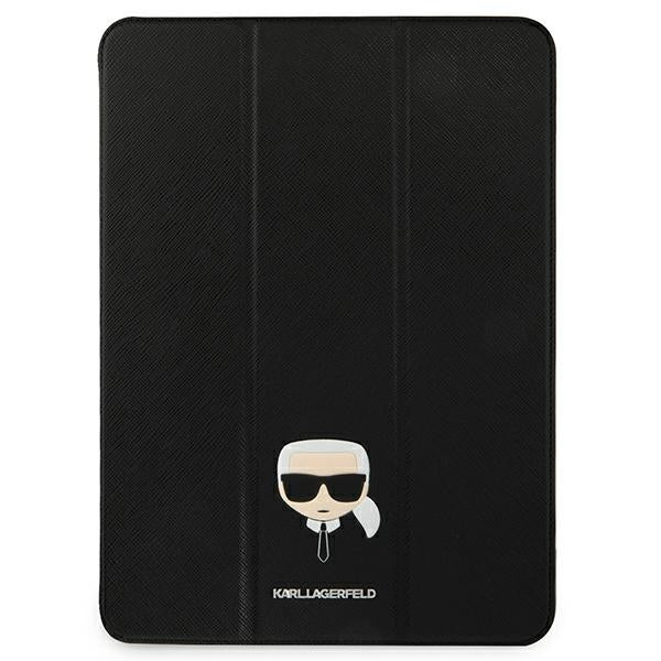 Karl Lagerfeld Saffiano Karl Head Book Cover for iPad Pro 11" - Black_0