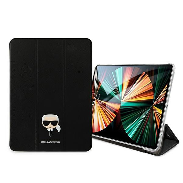 Karl Lagerfeld Saffiano Karl Head Book Cover for iPad Pro 11" - Black_3