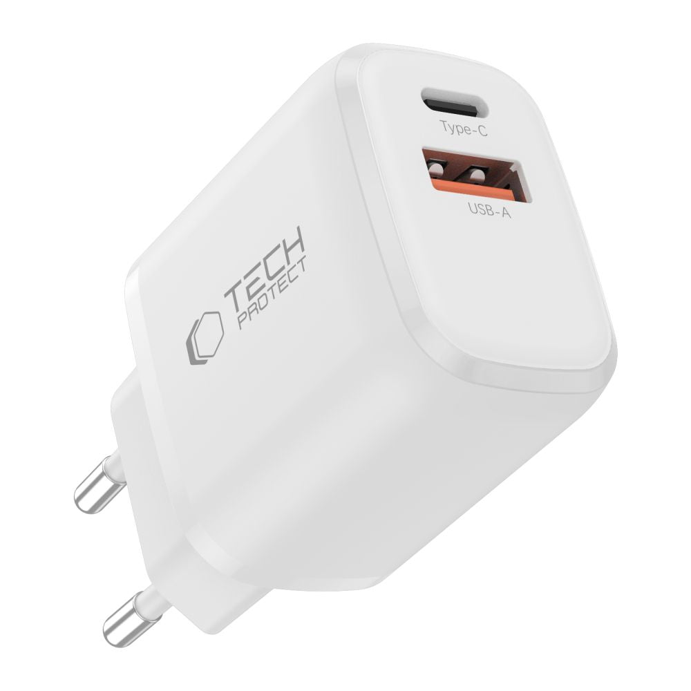 Tech-Protect NCA45W-GAN 2-Port USB-C / USB-A 45W Wall Charger - White_1