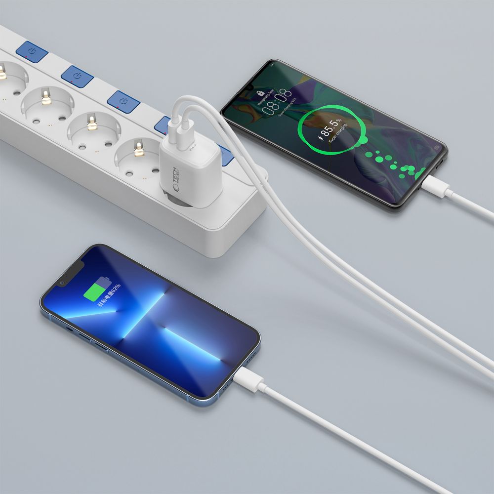 Tech-Protect NCA45W-GAN 2-Port USB-C / USB-A 45W Wall Charger - White_8