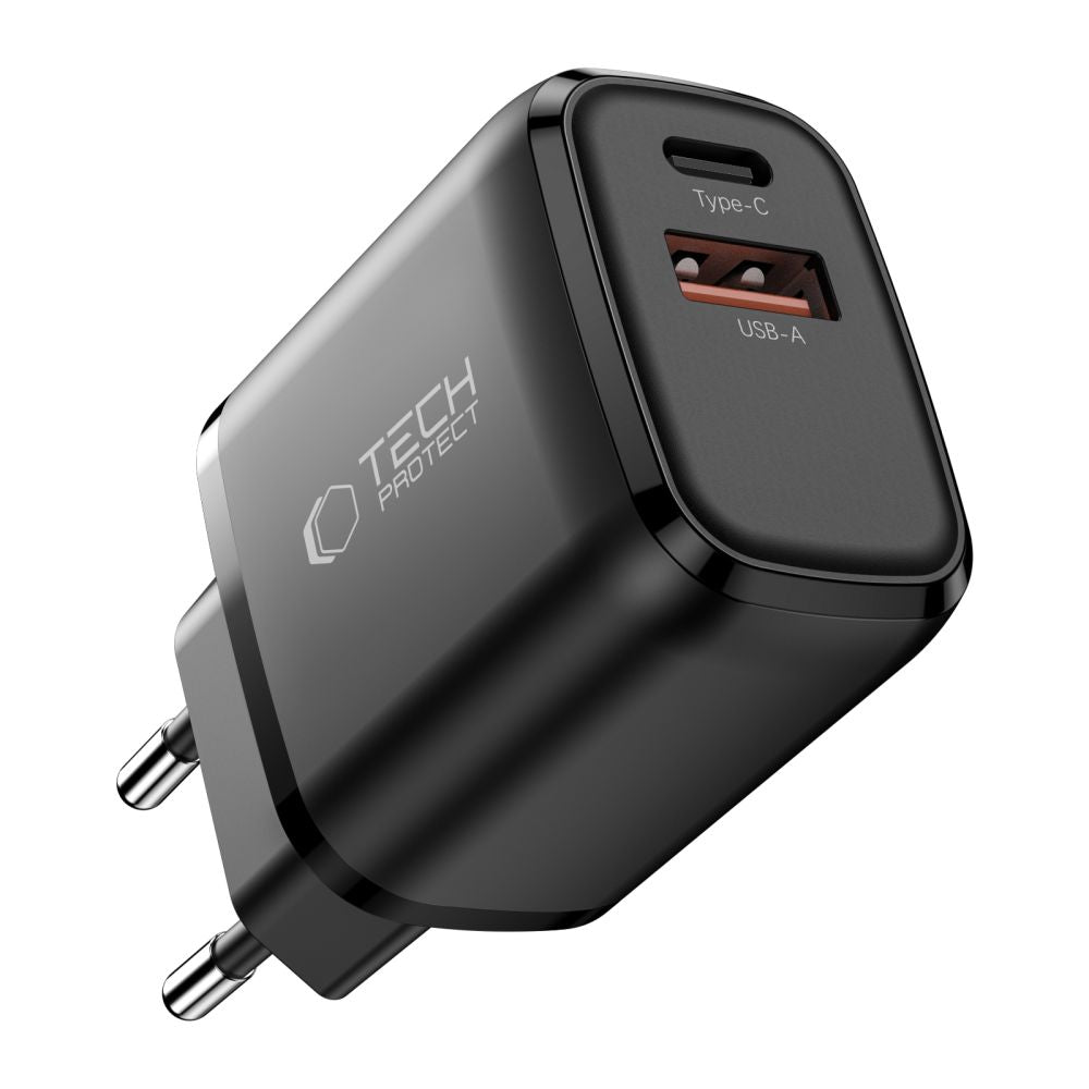 Tech-Protect NCA45W-GAN 2-Port USB-C / USB-A 45W Wall Charger - Black_1