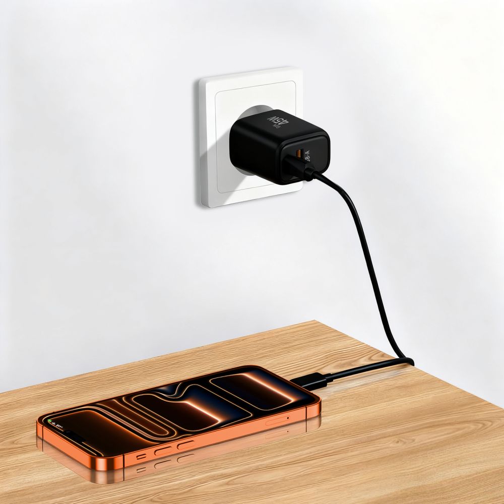 Tech-Protect NCA45W-GAN 2-Port USB-C / USB-A 45W Wall Charger - Black_8