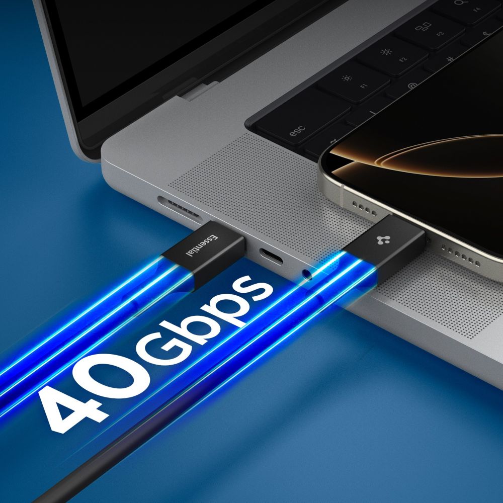 USB-C to USB-C Cable Spigen EB24012CC, 240W, 1.2m, Black ACA09461 _3