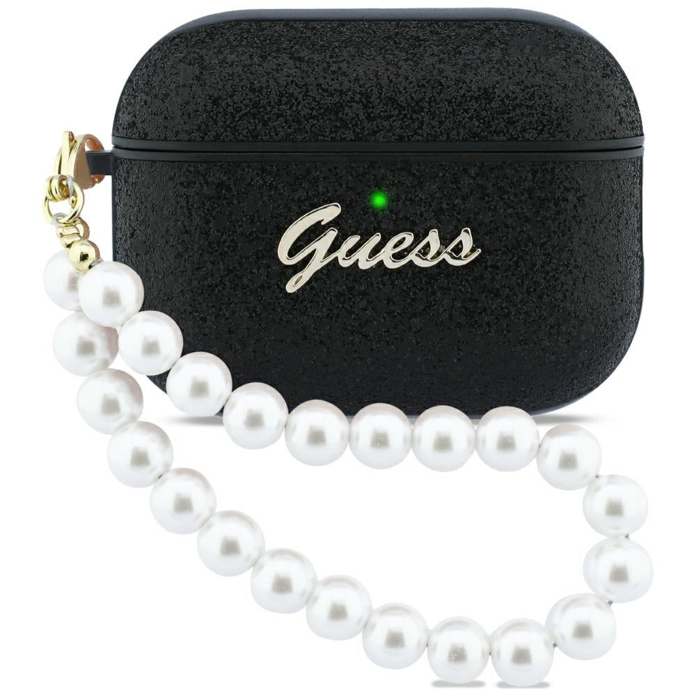 Guess Glitter Pearl Strap Case for AirPods Pro 3 - Black_0