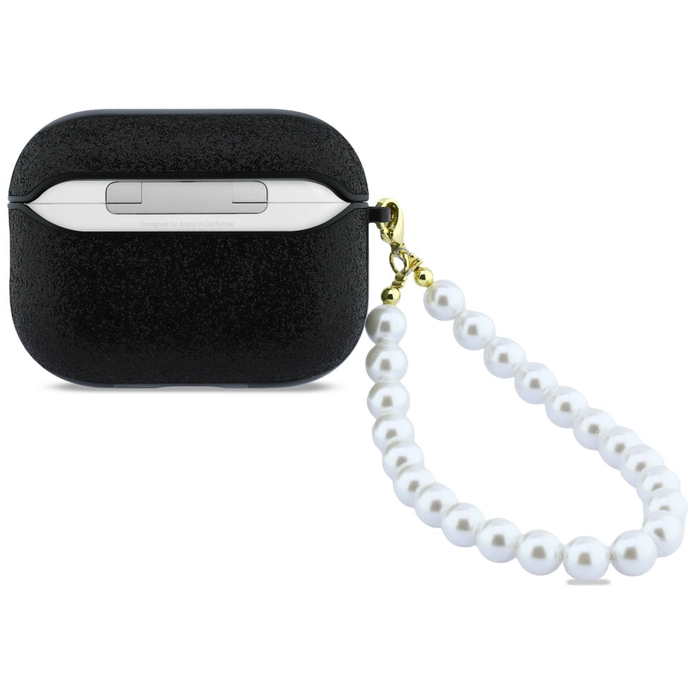 Guess Glitter Pearl Strap Case for AirPods Pro 3 - Black_1