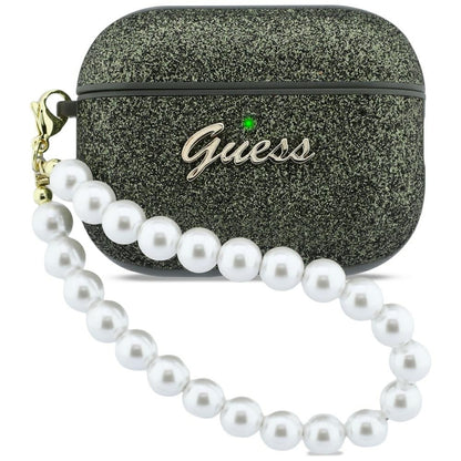 Guess Glitter Pearl Strap Case for AirPods Pro 3 - Black and Glitter_0