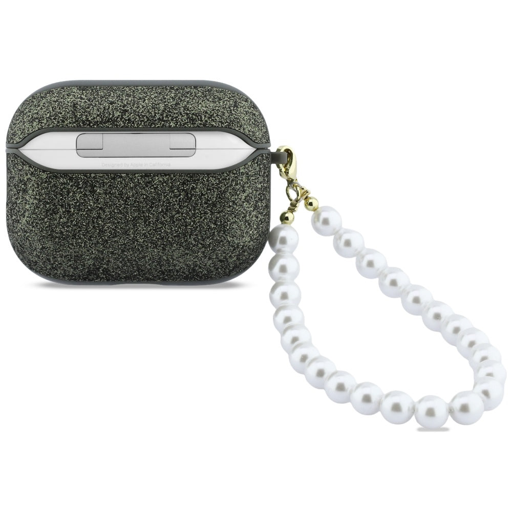 Guess Glitter Pearl Strap Case for AirPods Pro 3 - Black and Glitter_1