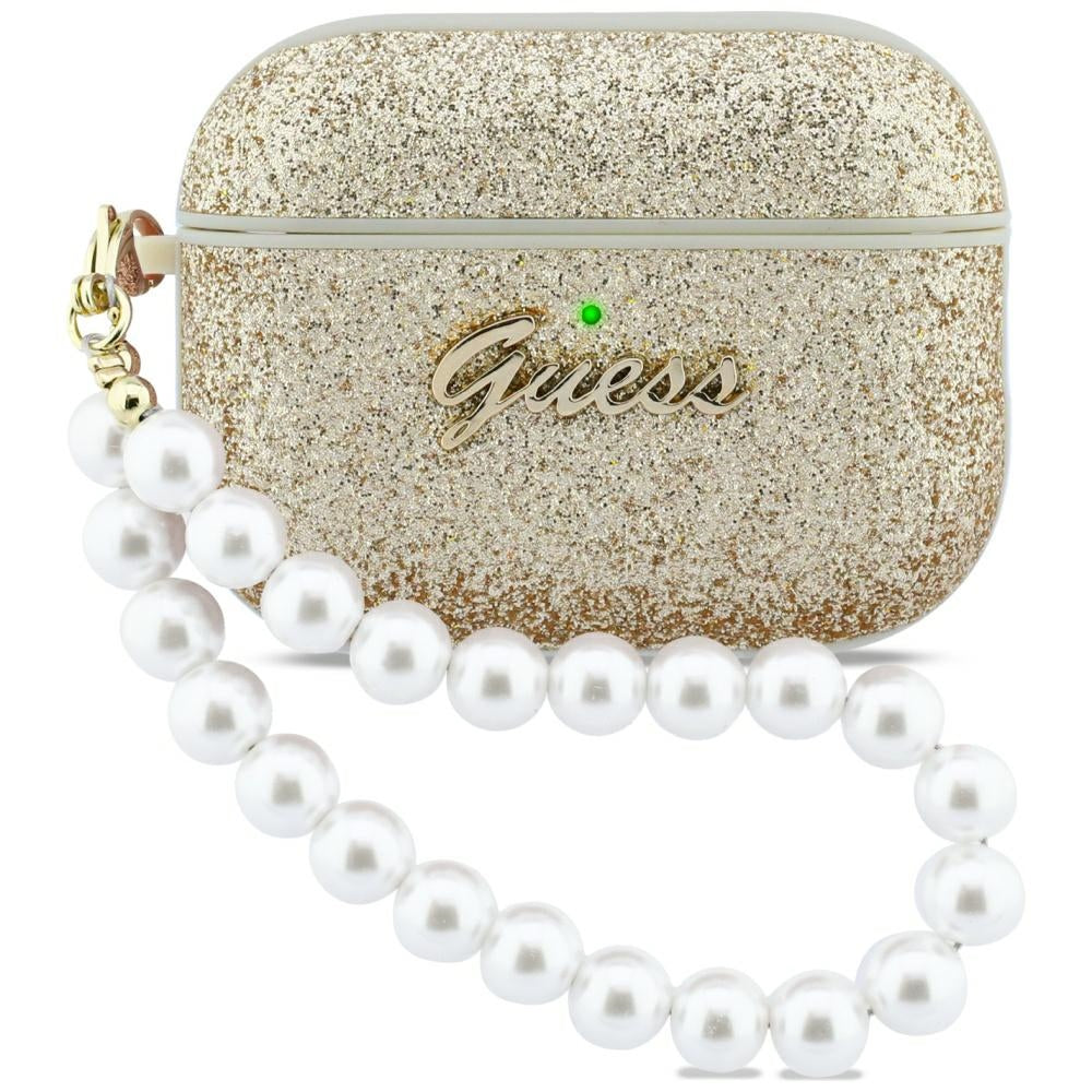 Guess Glitter Pearl Strap Case for AirPods Pro 3 - Gold_0