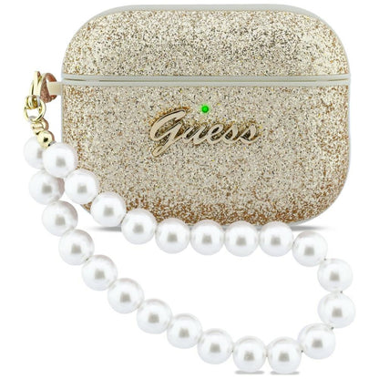 Guess Glitter Pearl Strap Case for AirPods Pro 3 - Gold_0