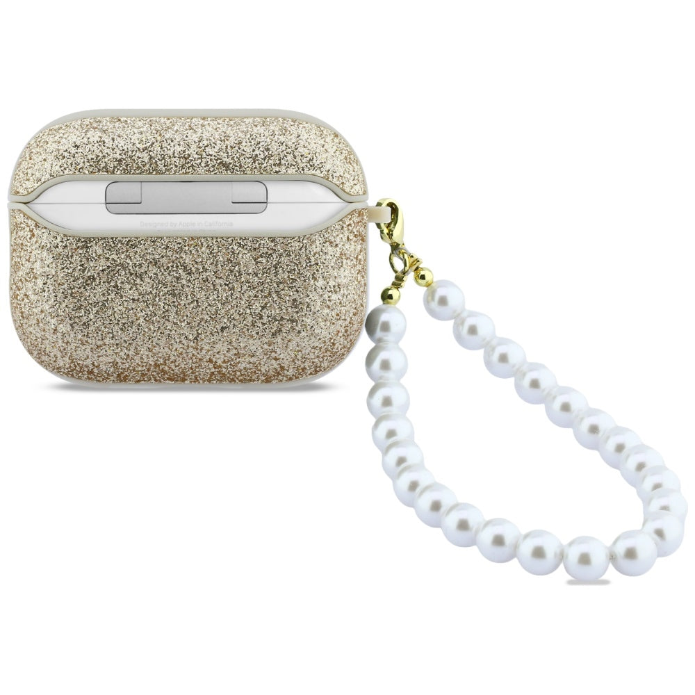 Guess Glitter Pearl Strap Case for AirPods Pro 3 - Gold_1