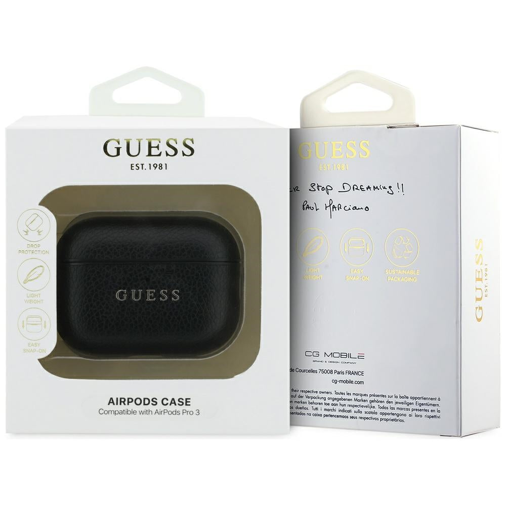 Guess Grained Classic Logo case for AirPods Pro 3 - black_3