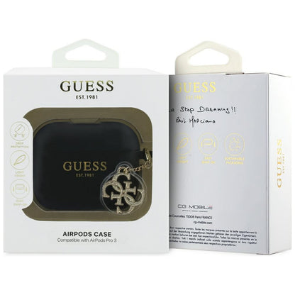 Guess Silicone 4G Charm Case for AirPods Pro 3 - Black_3