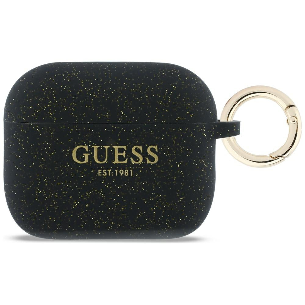 Guess Silicone Glitter Ring Case for AirPods Pro 3 - Black_0
