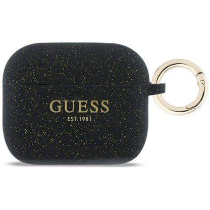 Guess Silicone Glitter Ring Case for AirPods Pro 3 - Black_0