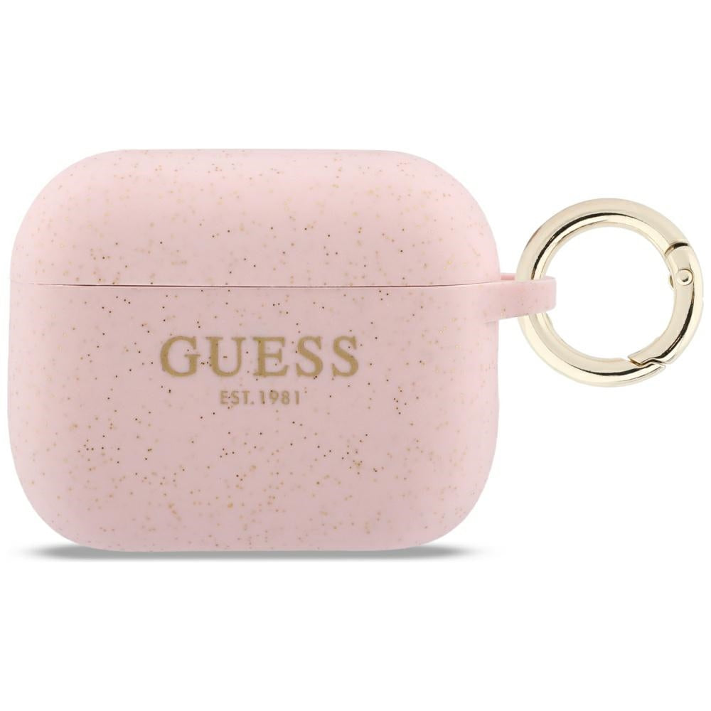 Guess Silicone Glitter Ring Case for AirPods Pro 3 - Pink_0