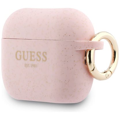 Guess Silicone Glitter Ring Case for AirPods Pro 3 - Pink_2