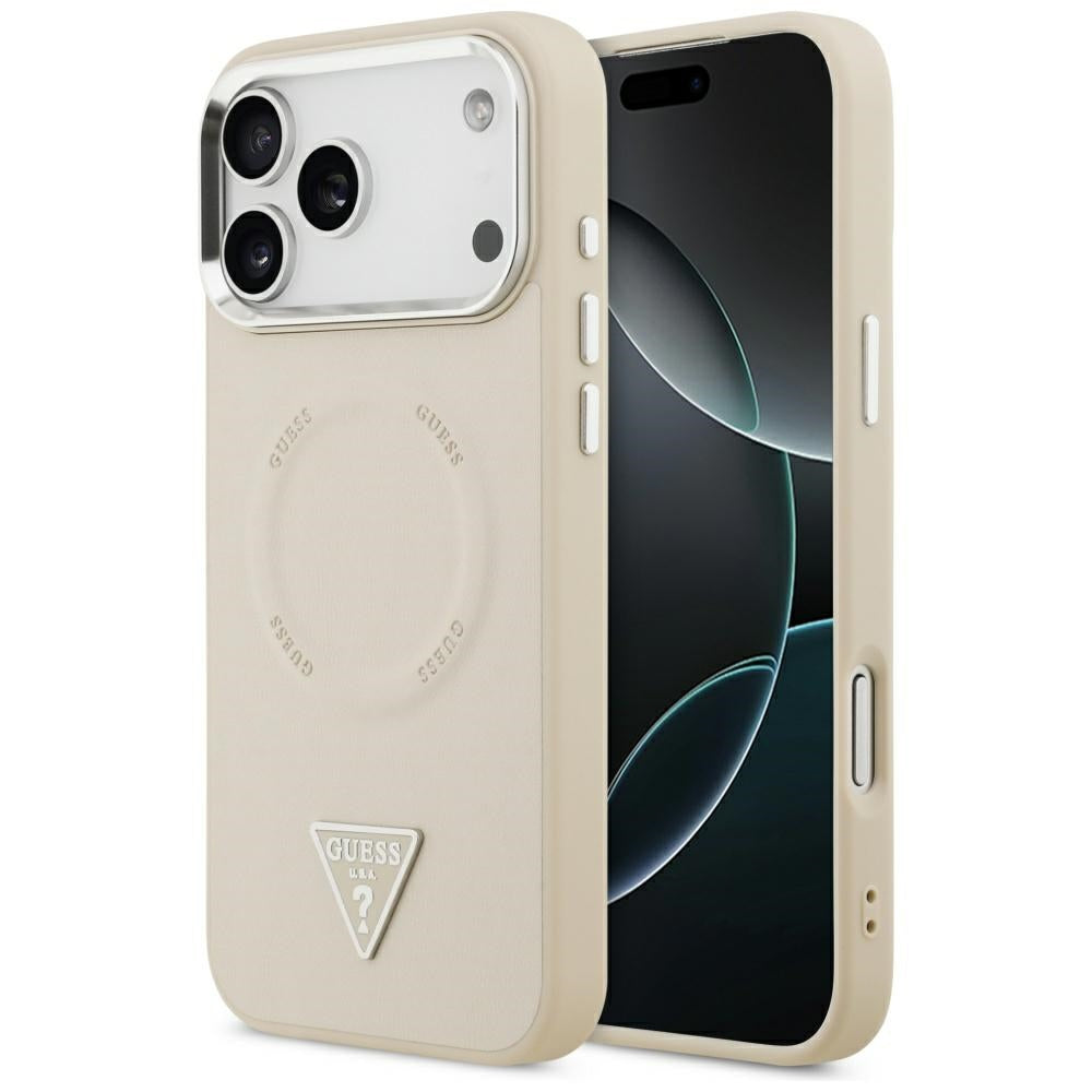 Guess Triangle Logo MagSafe Case for iPhone 17 Pro - Beige_0