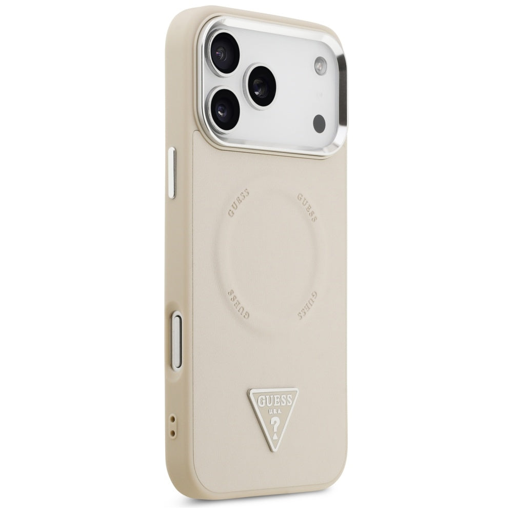 Guess Triangle Logo MagSafe Case for iPhone 17 Pro - Beige_3