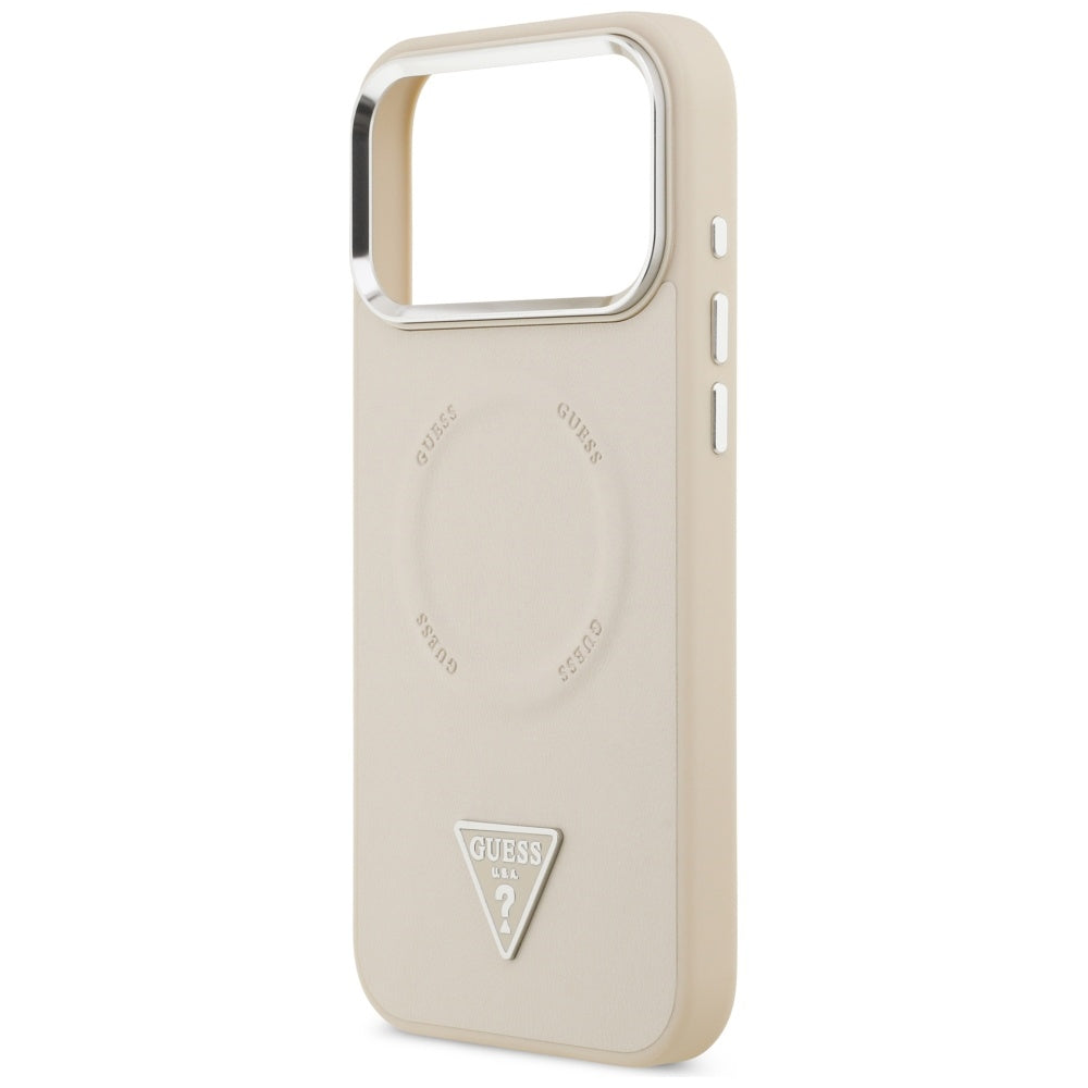 Guess Triangle Logo MagSafe Case for iPhone 17 Pro - Beige_5