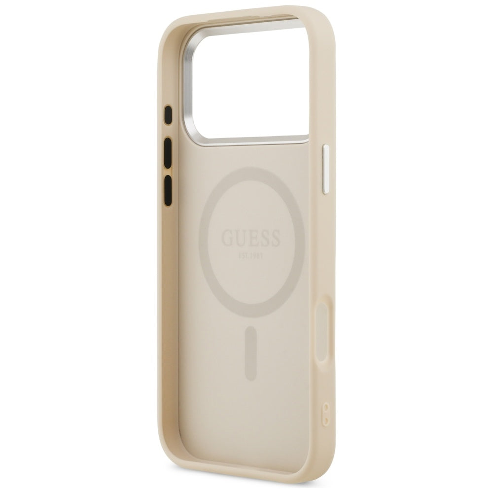 Guess Triangle Logo MagSafe Case for iPhone 17 Pro - Beige_6
