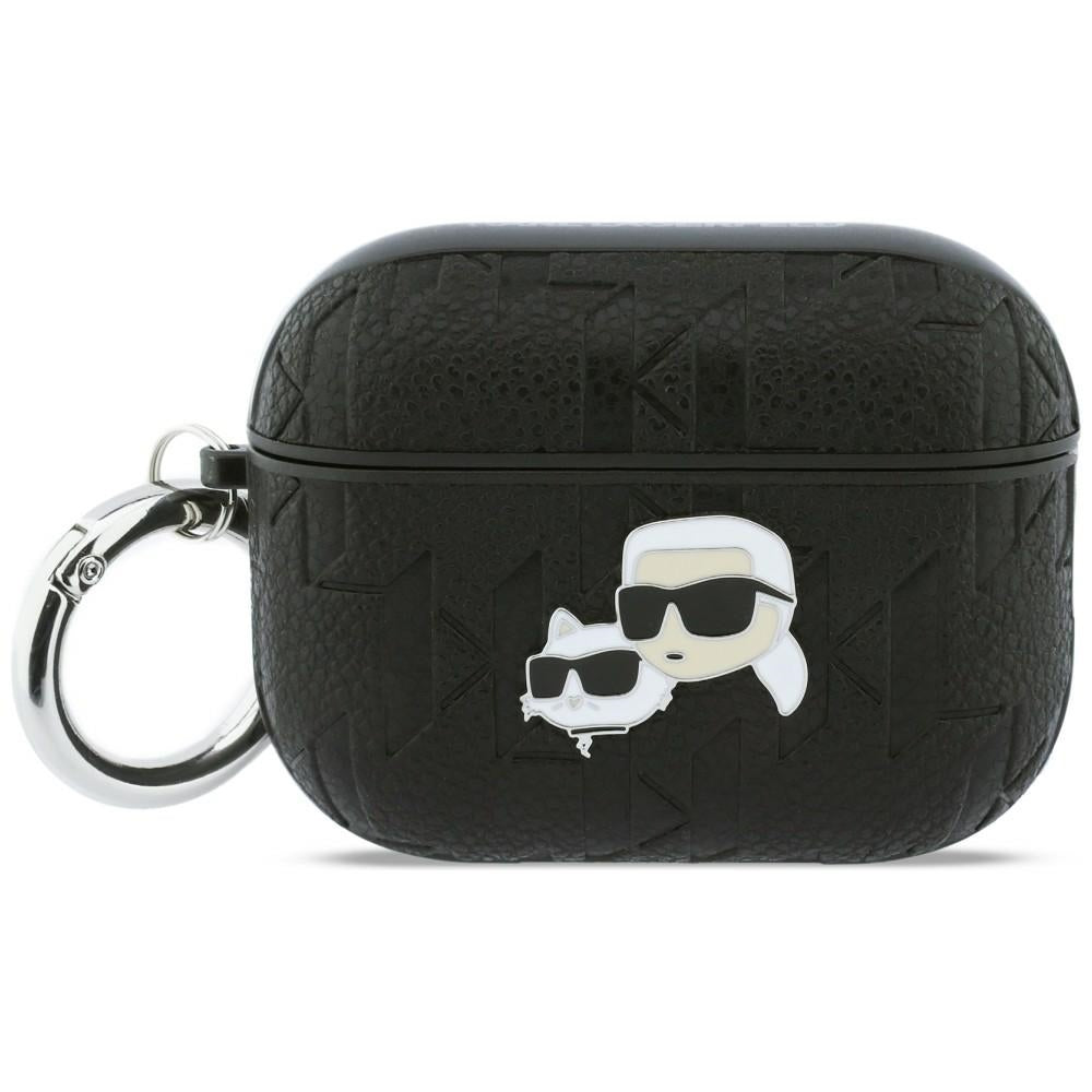 Karl Lagerfeld Monogram Karl &amp; Choupette Head Case for AirPods Pro 3 - Black_0