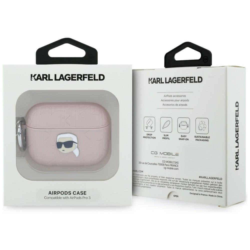 Karl Lagerfeld Monogram Karl Head Case for AirPods Pro 3 - Pink_3