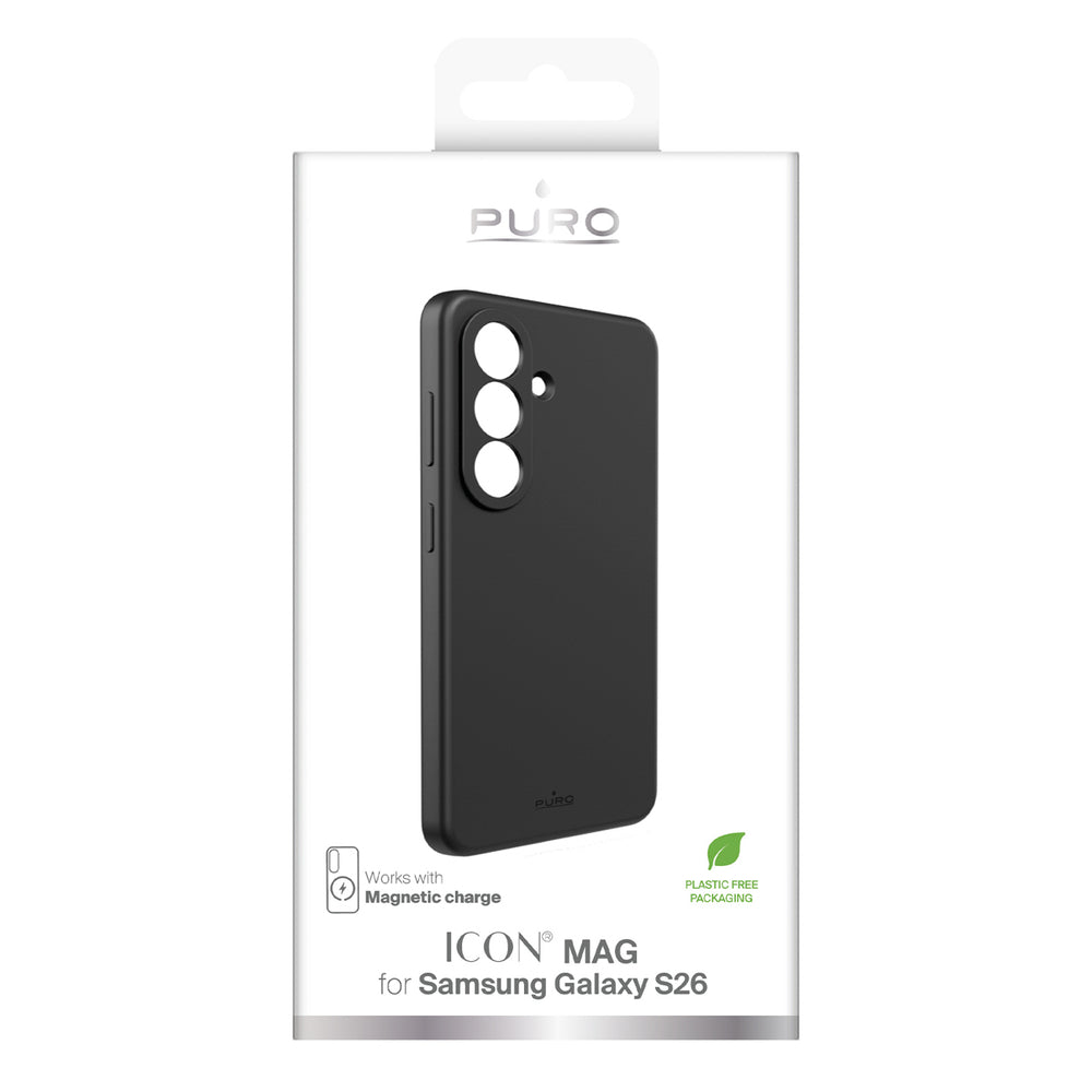 Puro ICON MAG ns Samsung Galaxy S26 Silicone Case Compatible with MagSafe - Black_1