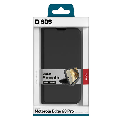 SBS Wallet Smooth Case for Motorola Edge 60 Pro with Flip - Black_1
