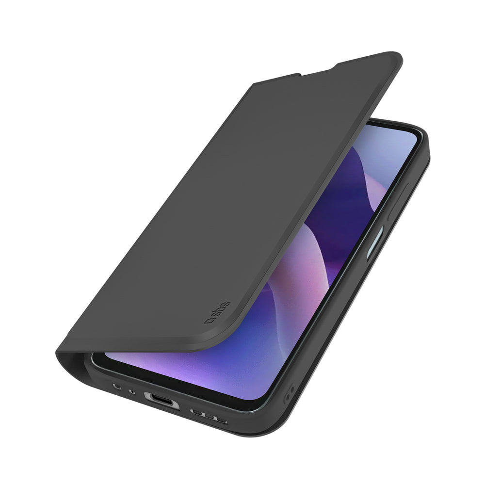 SBS Wallet Smooth Case for Motorola Moto G56 with Flip Cover - Black_0