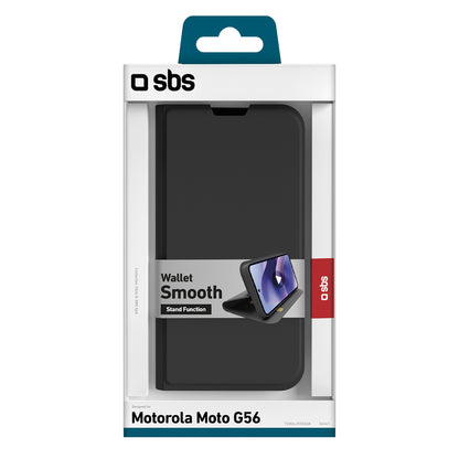 SBS Wallet Smooth Case for Motorola Moto G56 with Flip Cover - Black_1