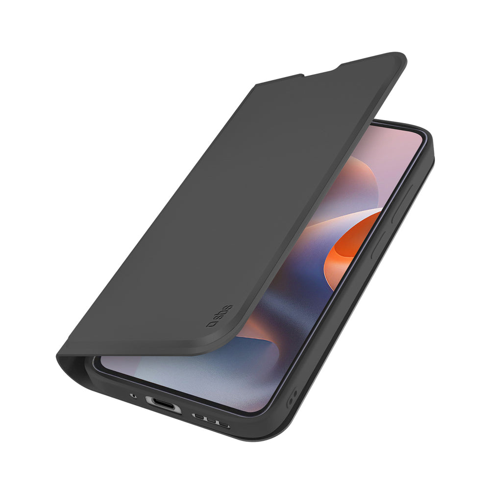 SBS Wallet Smooth Case for Motorola Moto G86 with Flip Cover - Black_0