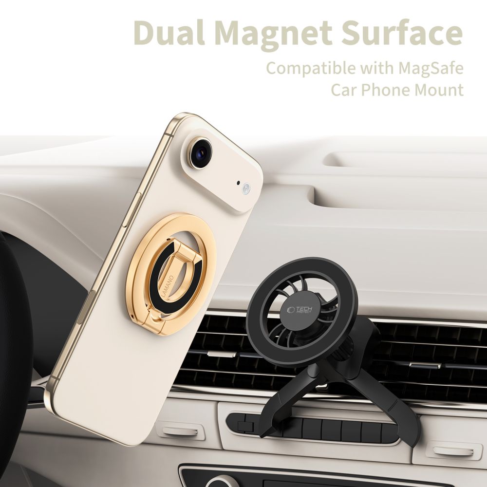 Tech-Protect MMR400 Lamano Magnetic Ring for Phone - Gold_4