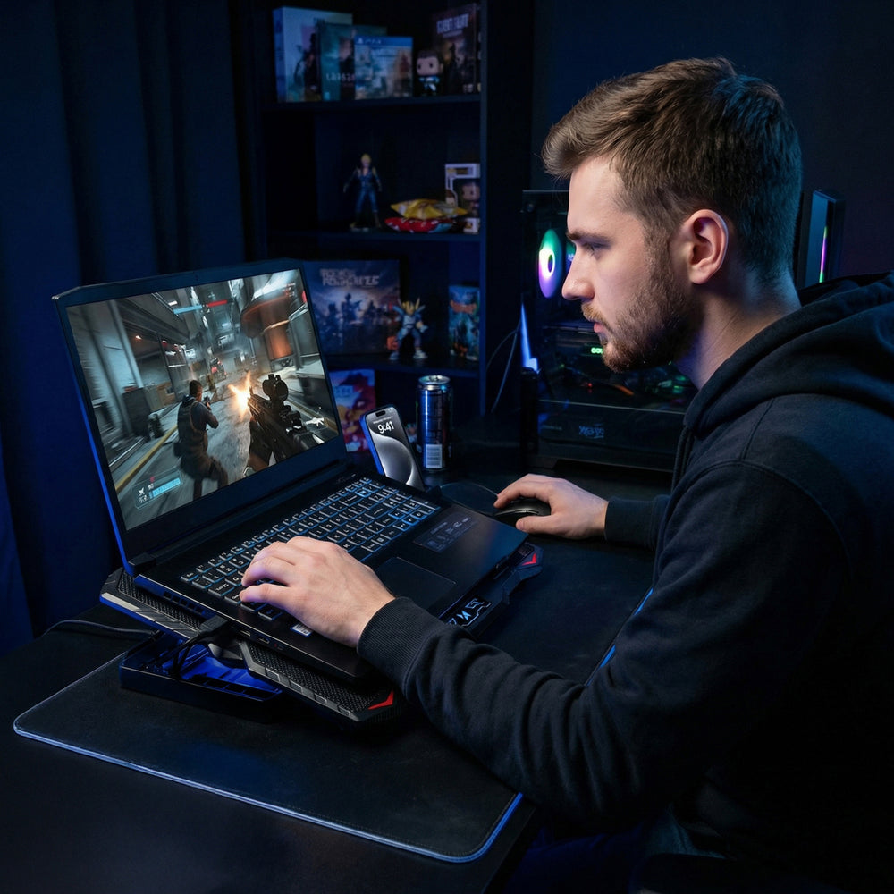 Wozinsky WDCX-015 StormPad RGB Gaming Cooling Laptop Stand - Black_5