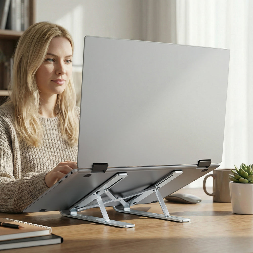 Wozinsky WDCX-X8S Foldable Adjustable Laptop Stand - Silver_12