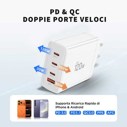 Tech-Protect NC120W-GAN 4-Port 120W Wall Charger - White_5