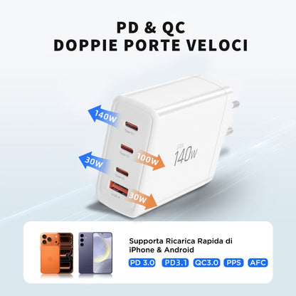 Tech-Protect NC140W-GAN 4-Port 140W Wall Charger - White_5