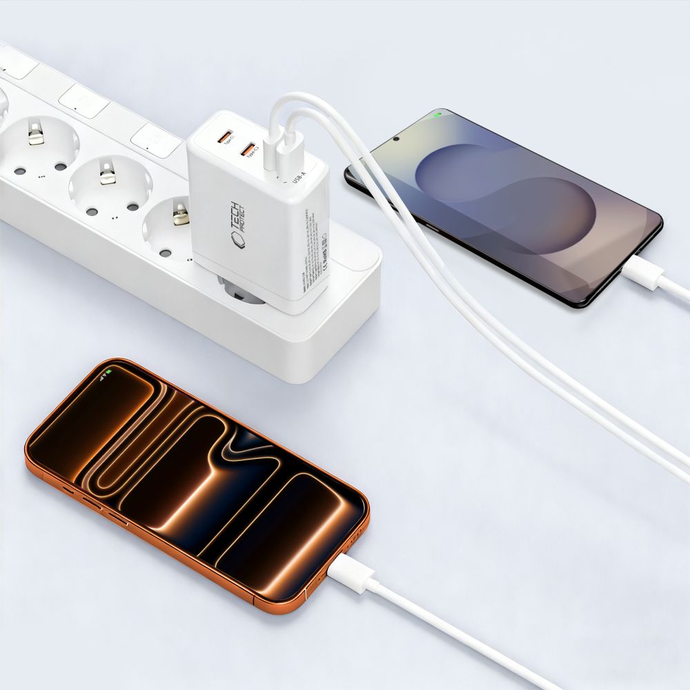 Tech-Protect NC140W-GAN 4-Port 140W Wall Charger - White_7