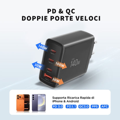 Tech-Protect NC140W-GAN 4-Port 140W Wall Charger - Black_5