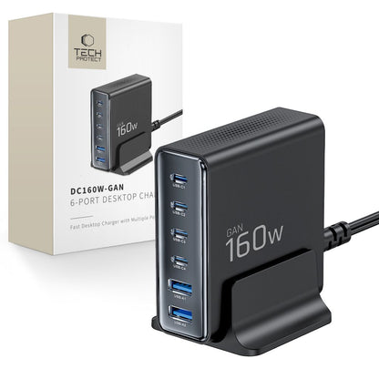 Tech-Protect DC160W-GAN 6-Port 160W Wall Charger - Black_0