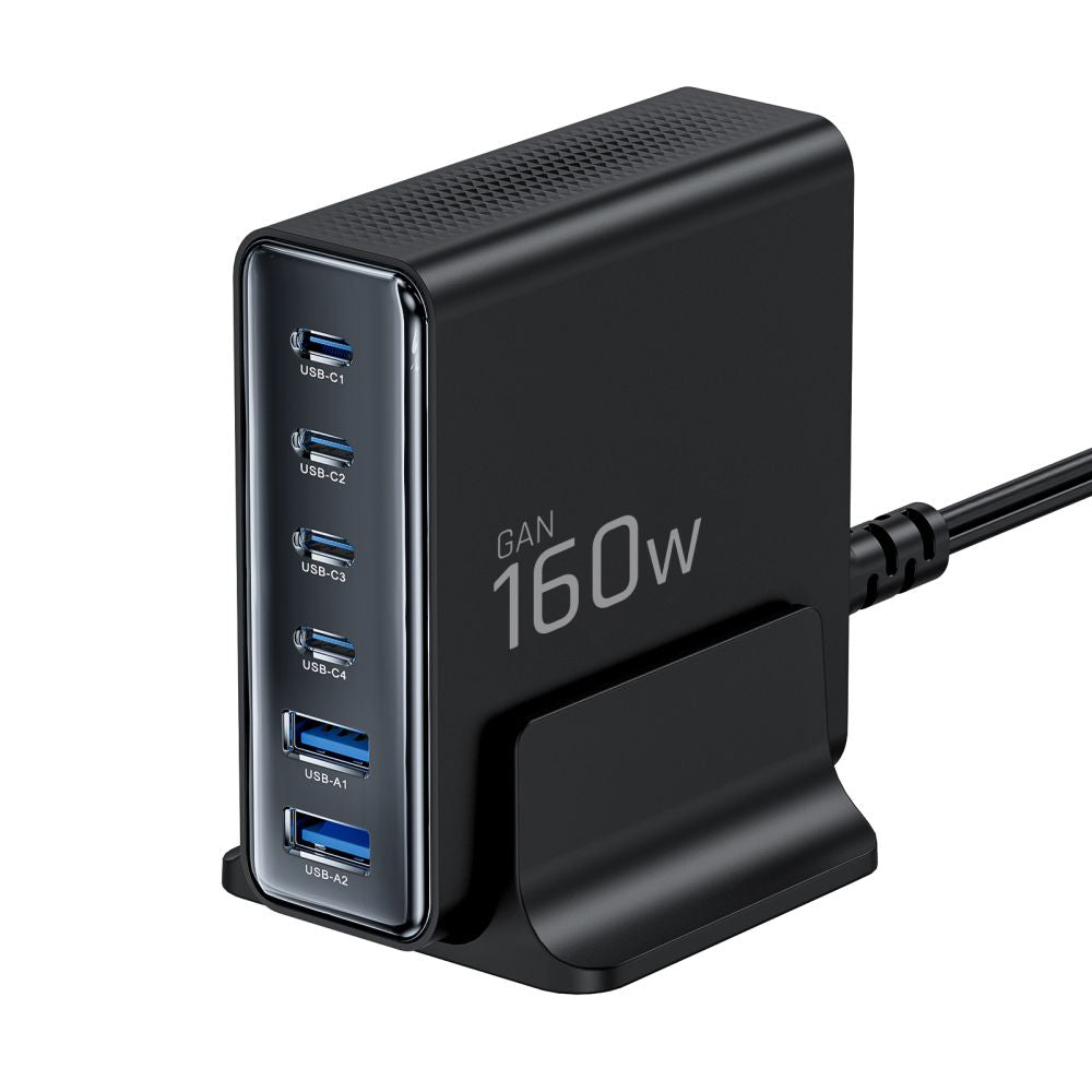 Tech-Protect DC160W-GAN 6-Port 160W Wall Charger - Black_1