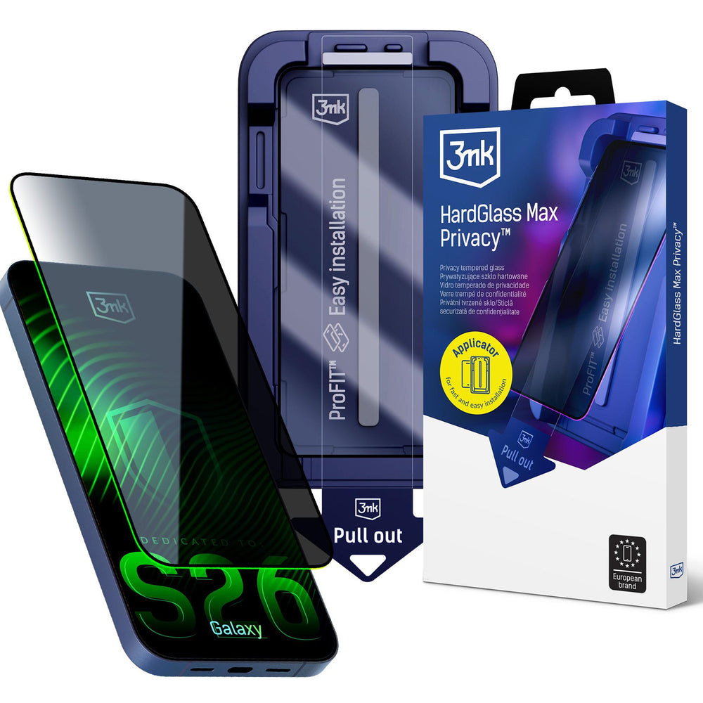 9H tempered glass with 3mk HardGlass Max Privacy filter for Samsung Galaxy S26_0