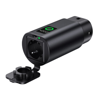 V2L Type 2 Adapter - Schuko 3500W with power display and case - black_1