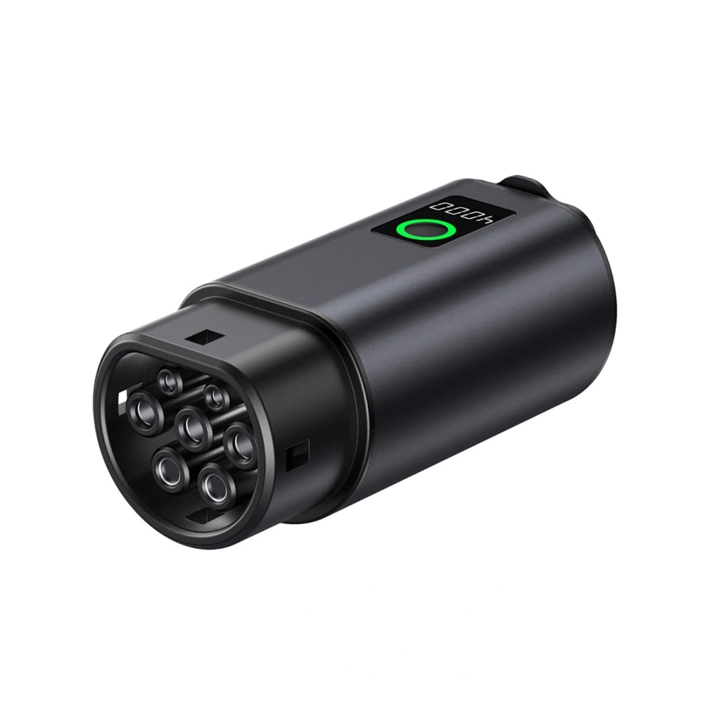 V2L Type 2 Adapter - Schuko 3500W with power display and case - black_0