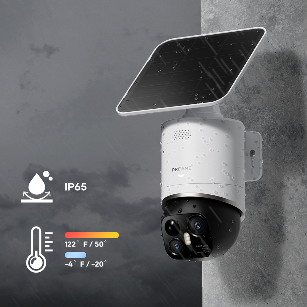 Kamera zewnętrzna Dreame Navo Elite 1 Outcam 360° z panelem solarnym - biała_11