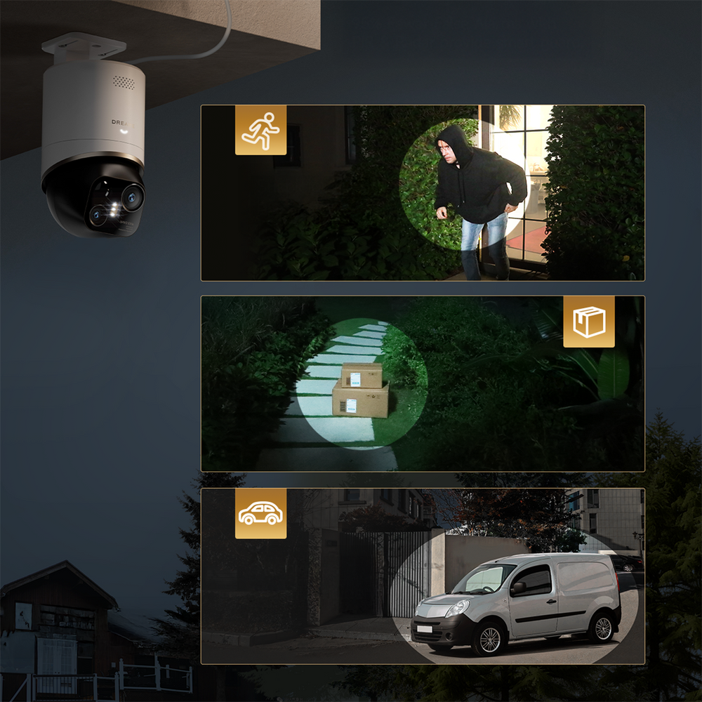 Kamera zewnętrzna Dreame Navo Elite 1 Outcam 360° z panelem solarnym - biała_8