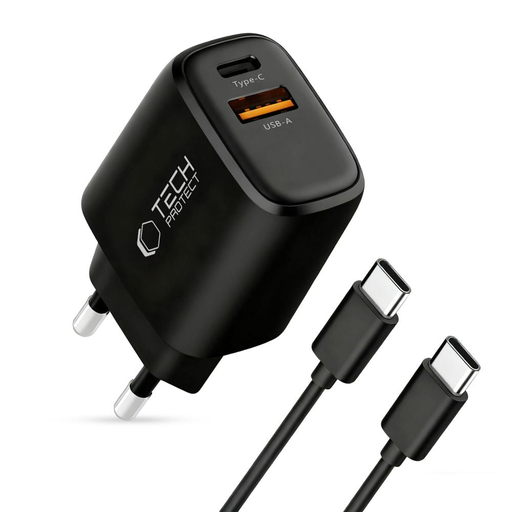 Tech-Protect NCA45W-GAN 2-Port 45W Wall Charger with USB-C Cable - Black_2