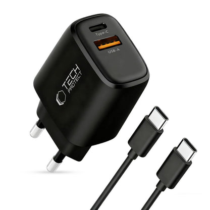Tech-Protect NCA45W-GAN 2-Port 45W Wall Charger with USB-C Cable - Black_2