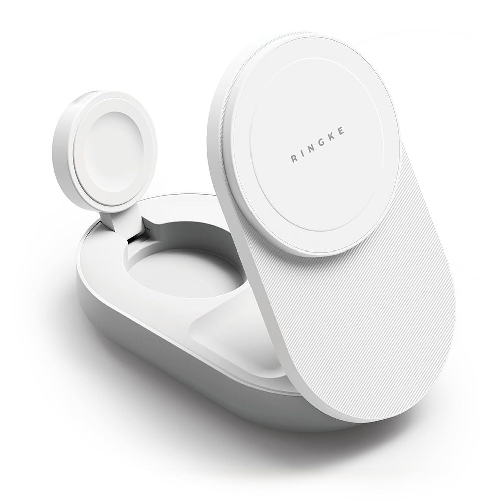 Ringke QI2.2 25W 3in1 Magnetic MagSafe Inductive Charger - White_0