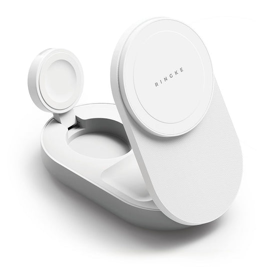 Ringke QI2.2 25W 3in1 Magnetic MagSafe Inductive Charger - White_0