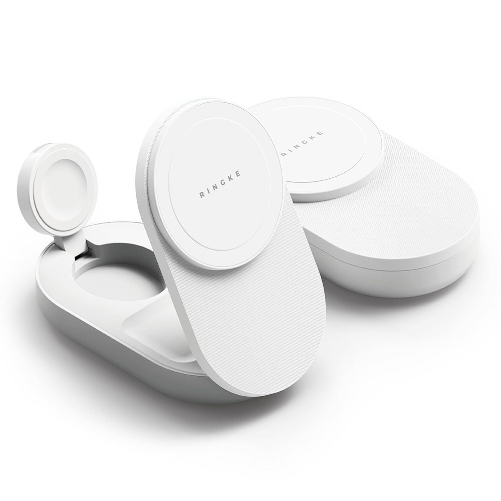 Ringke QI2.2 25W 3in1 Magnetic MagSafe Inductive Charger - White_1